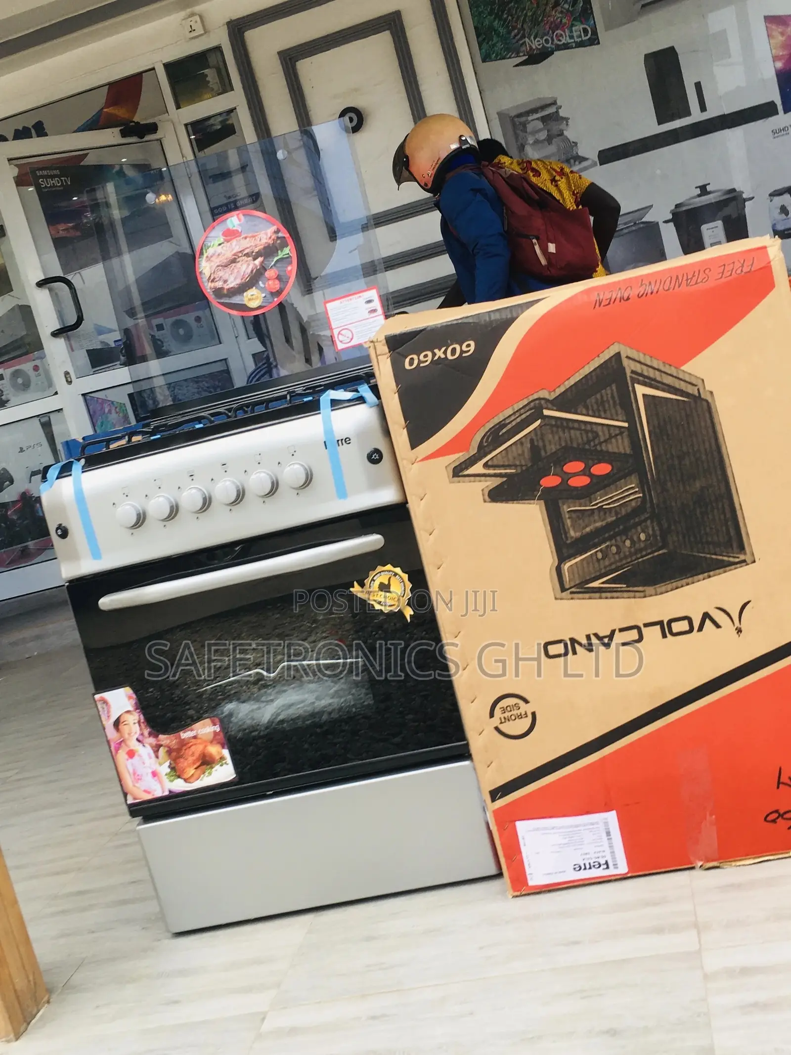 Grab Gray 4 Gas Cooker Oven With Grill 60x60 Ferre Burner