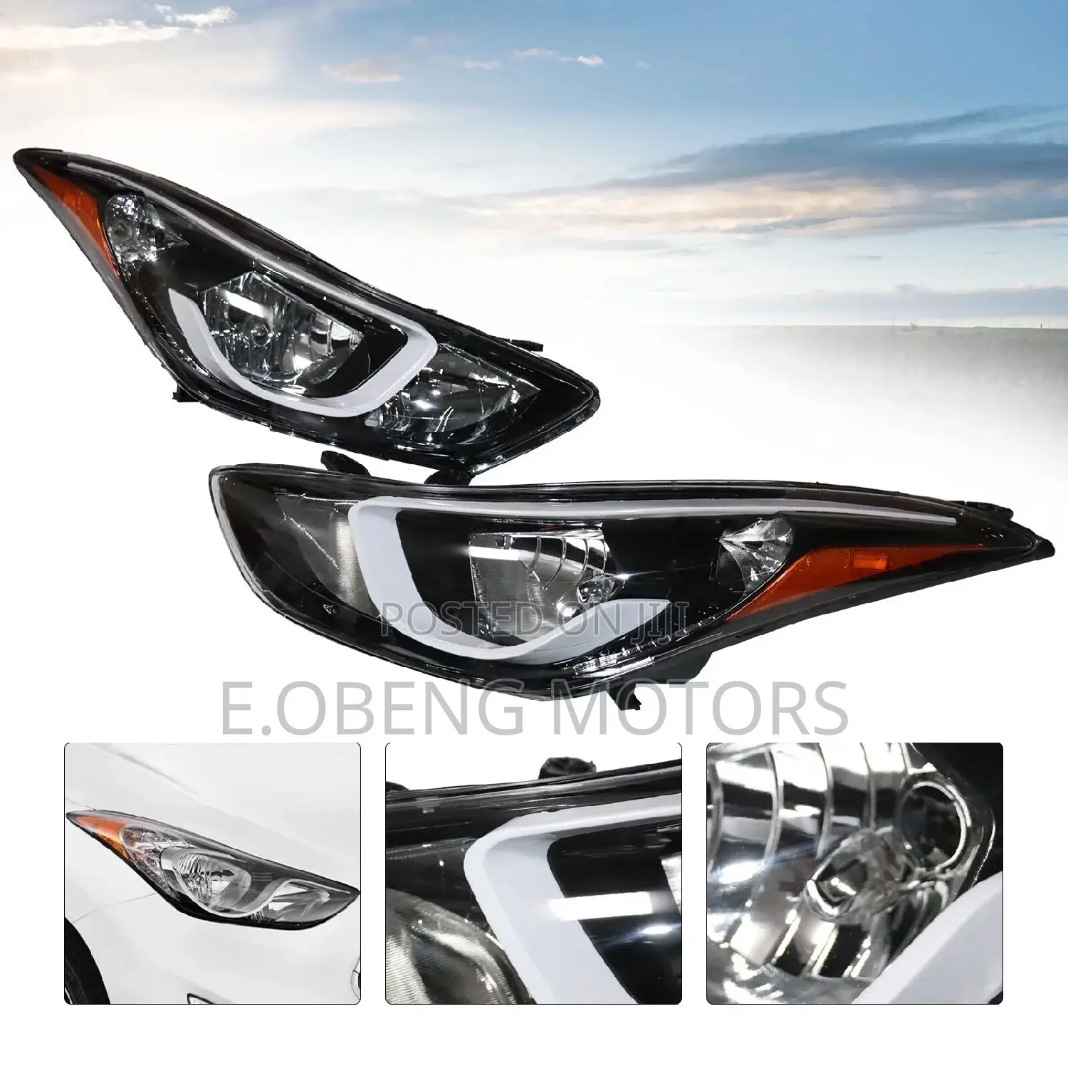 Hyundai Elantra 2014-17 Headlight With LED Original New Depo