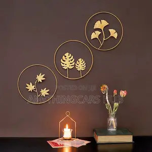 Luxury Gold Palm Maple Leaf Wall Hanging Pendant Living