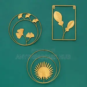 Luxury Gold Palm Maple Leaf Wall Hanging Pendant Living