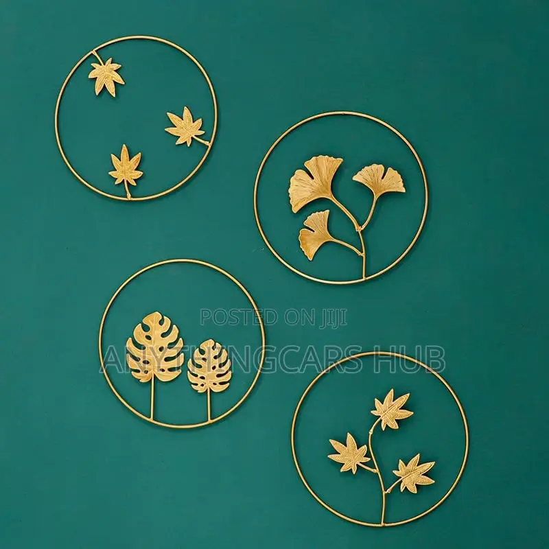 Luxury Gold Palm Maple Leaf Wall Hanging Pendant Living