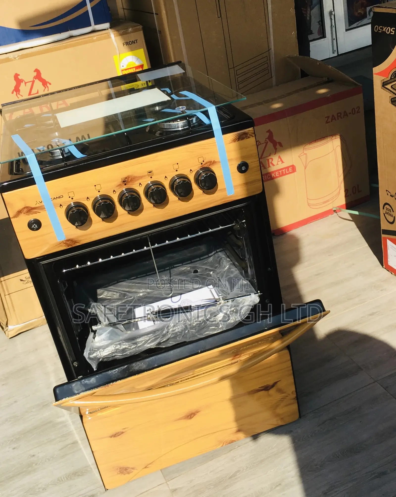 Volcano Oven With Grill 50x50 4 Gas Burner Light Wooden