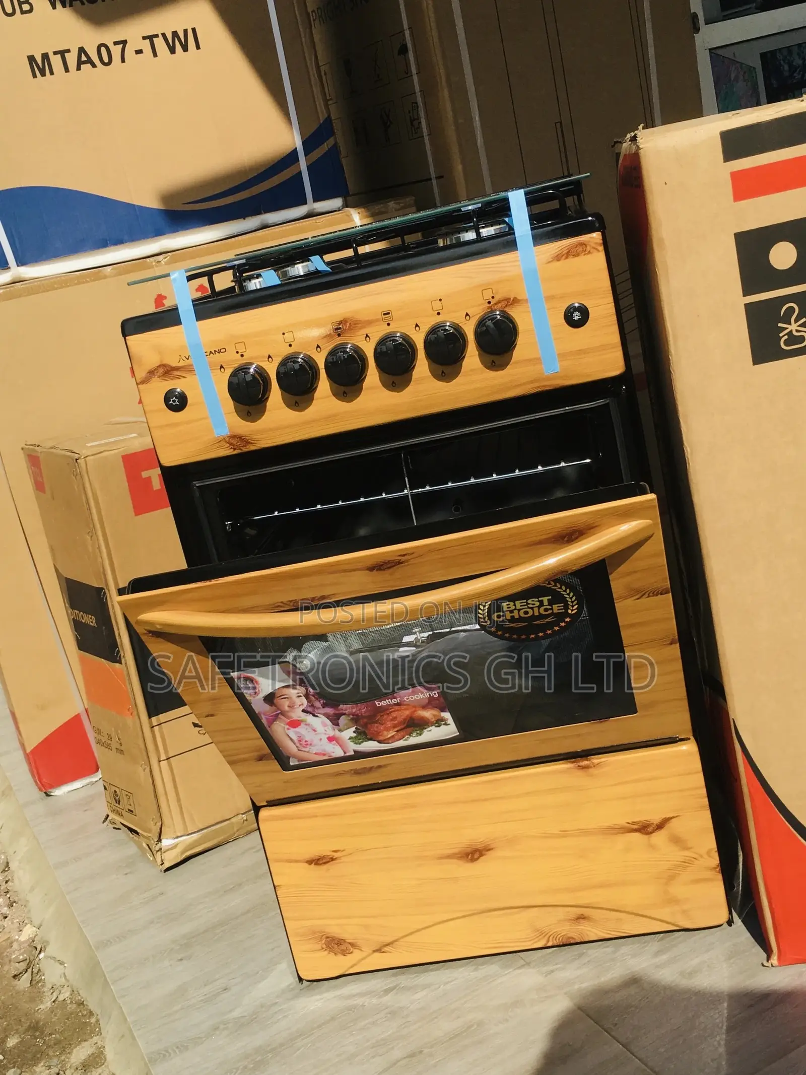 4 Gas Light Wooden Oven With Grill Volcano 50x50 Burner