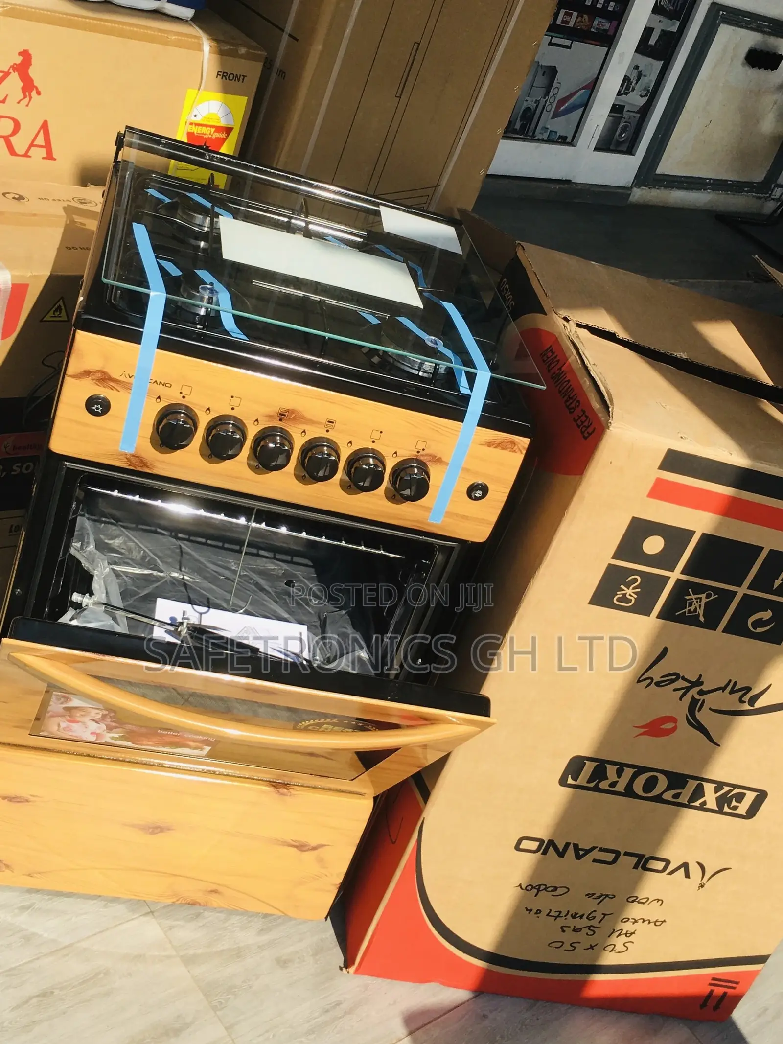 50x50 Oven With Grill Volcano Light Wooden 4 Gas Burner 