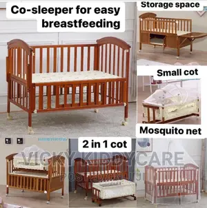 2 in 1 Baby Wooden Cot