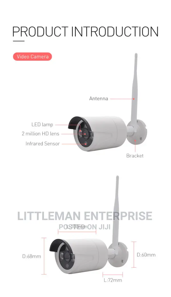 Wireless CCTV Security Camera 4 Channel