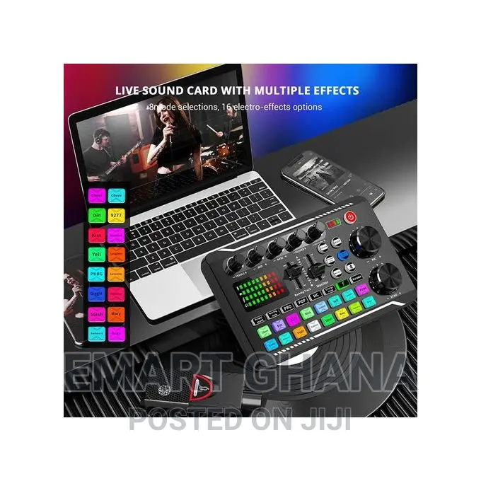 Professional DJ Audio Interface Mixer, Portable All-in-One