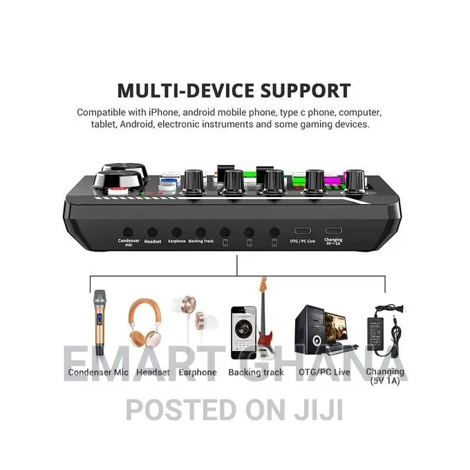 Professional DJ Audio Interface Mixer, Portable All-in-One