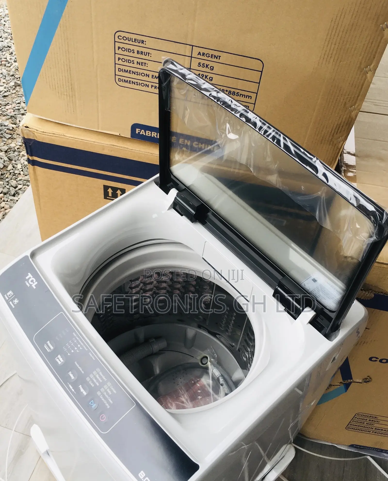 Gray TCL Semiautomatic Washingmachine Topload 8kg Electric
