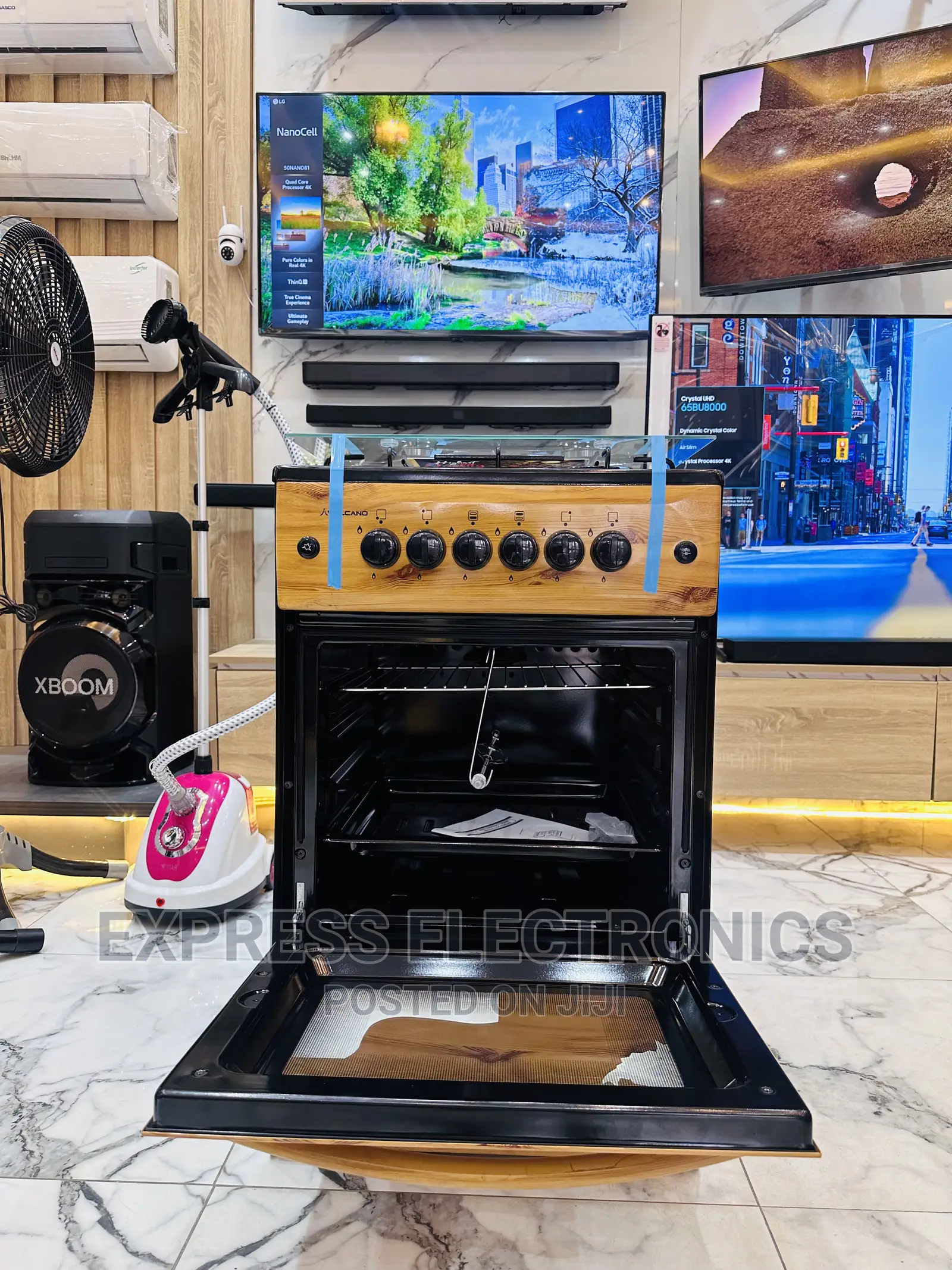 Gas Guru Cooker Oven 50/50 4burner Grill Rotisserie Wooden