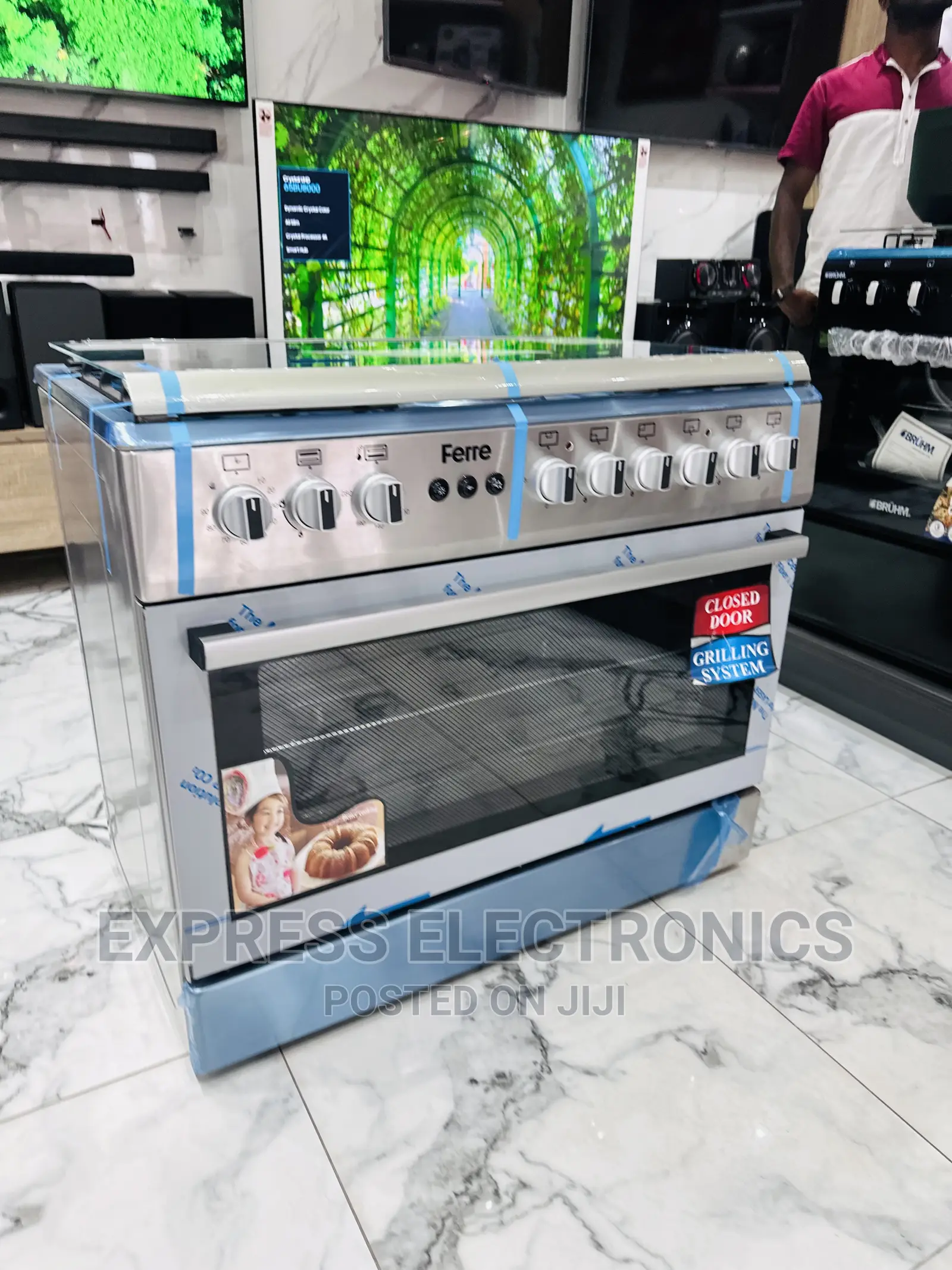 Fire  Chest 6burner All Gas Stove Rotisserie Grill