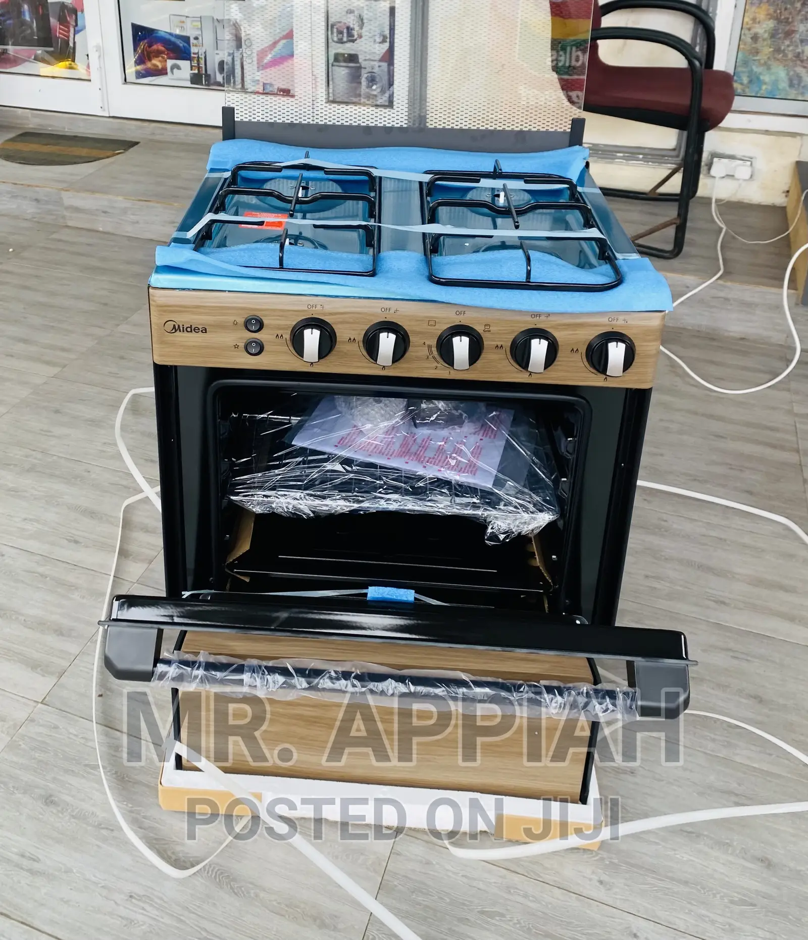 Best Midea 4 Gas Burner With Oven BMG6060-WD) 