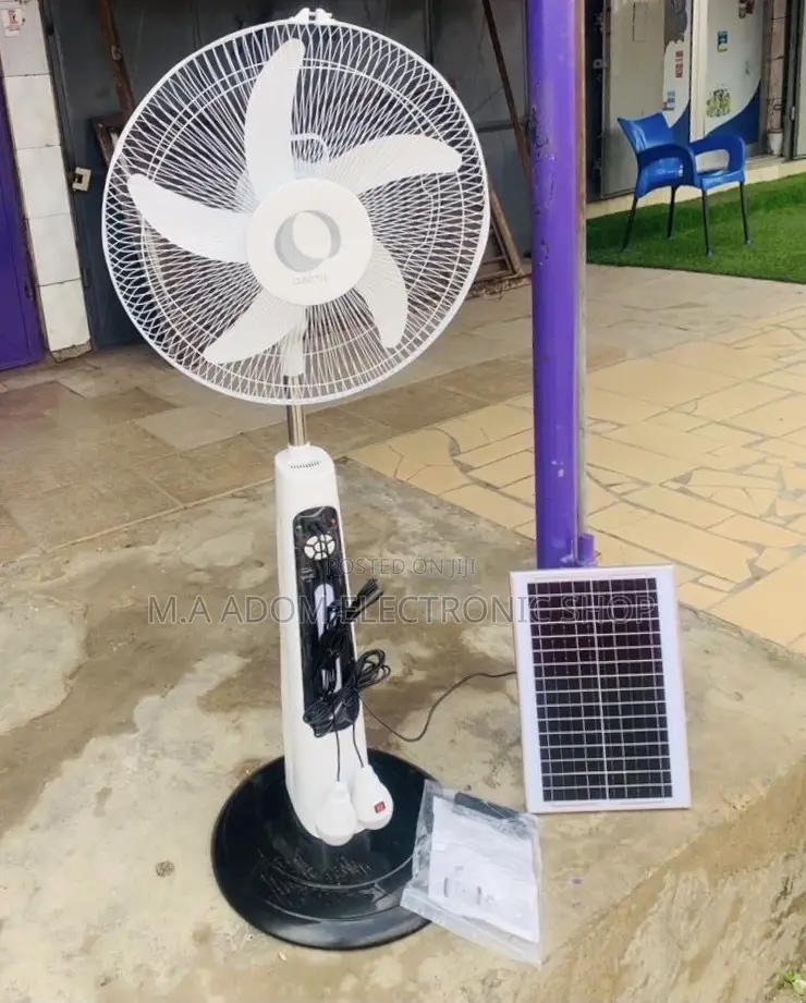 Latest Clinette Rechargeable Standing Fan With Solar Panel