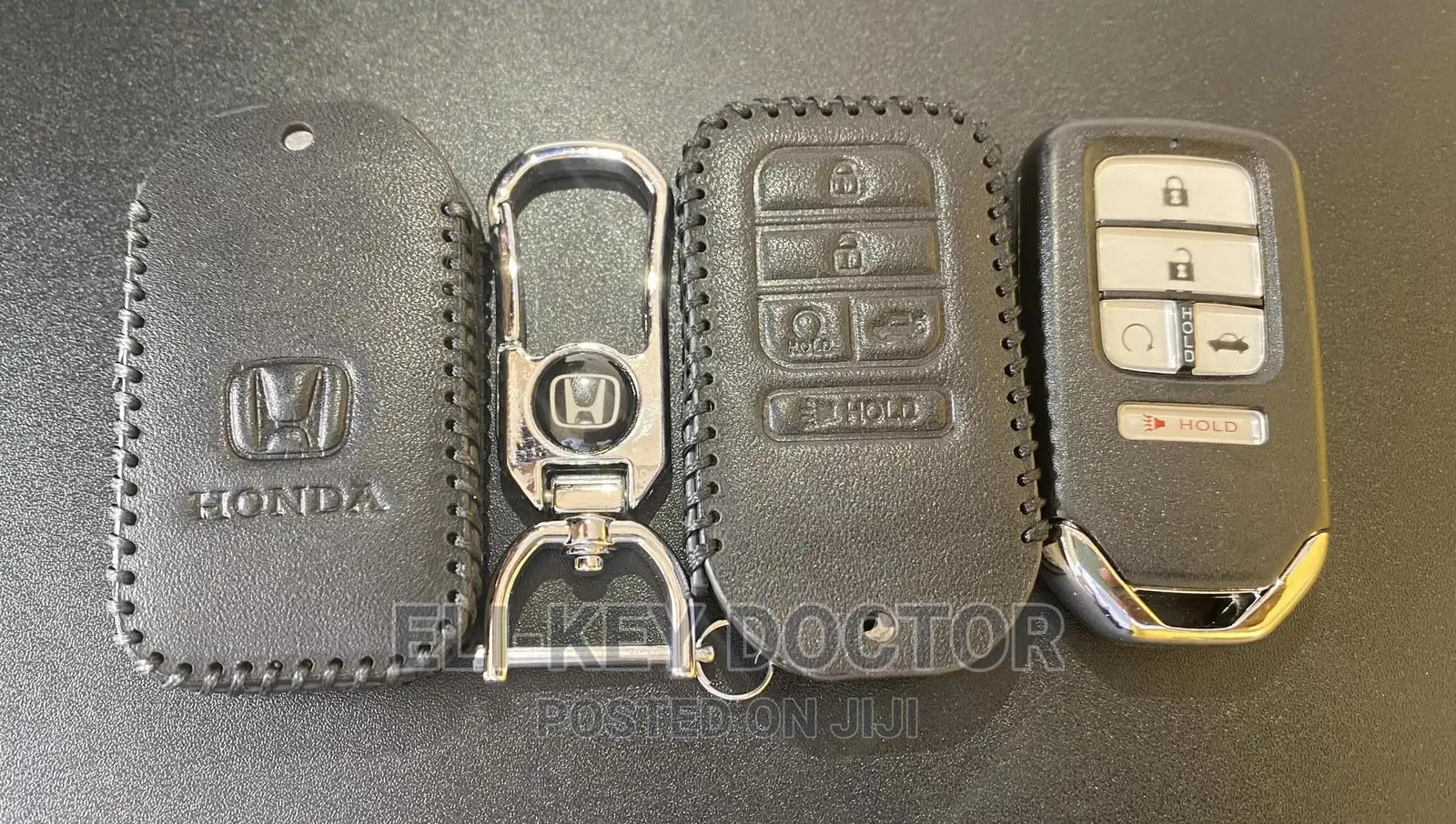 Leather Cases for Honda Accord Civic CRV Smart Key With Hook