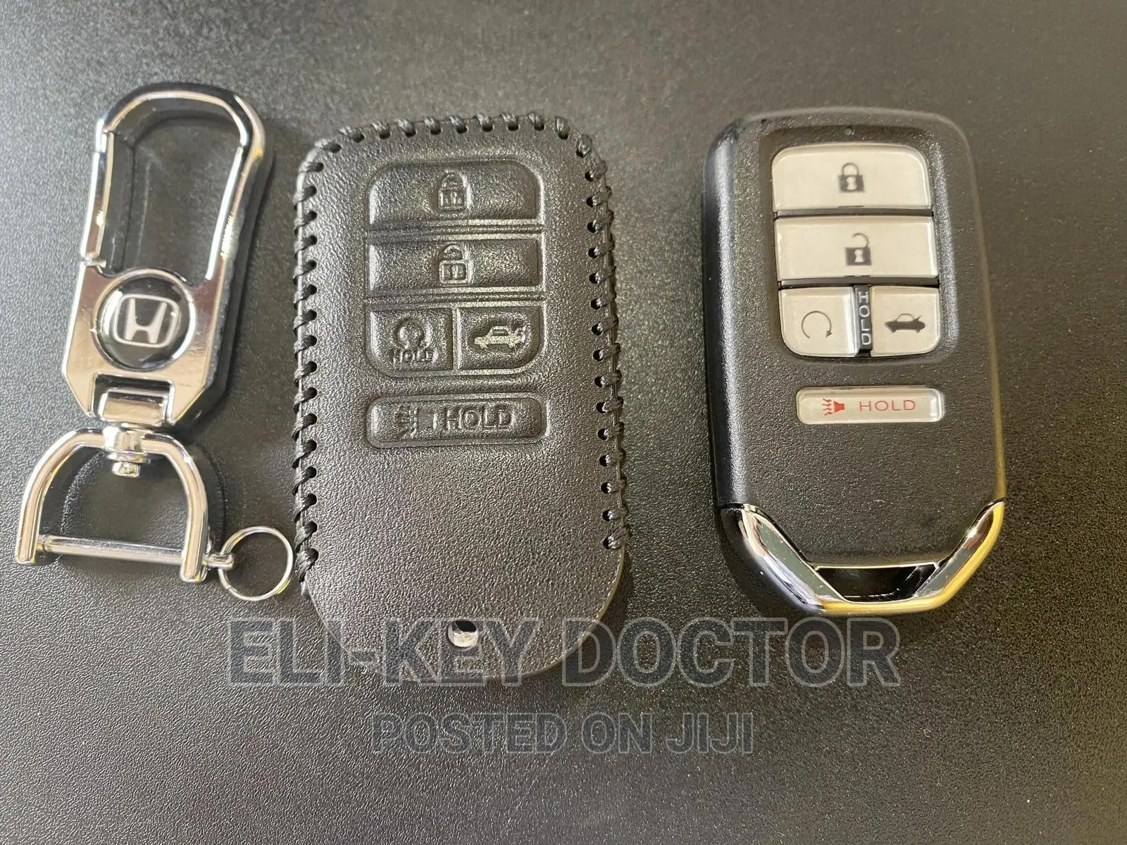 Leather Cases for Honda Accord Civic CRV Smart Key With Hook