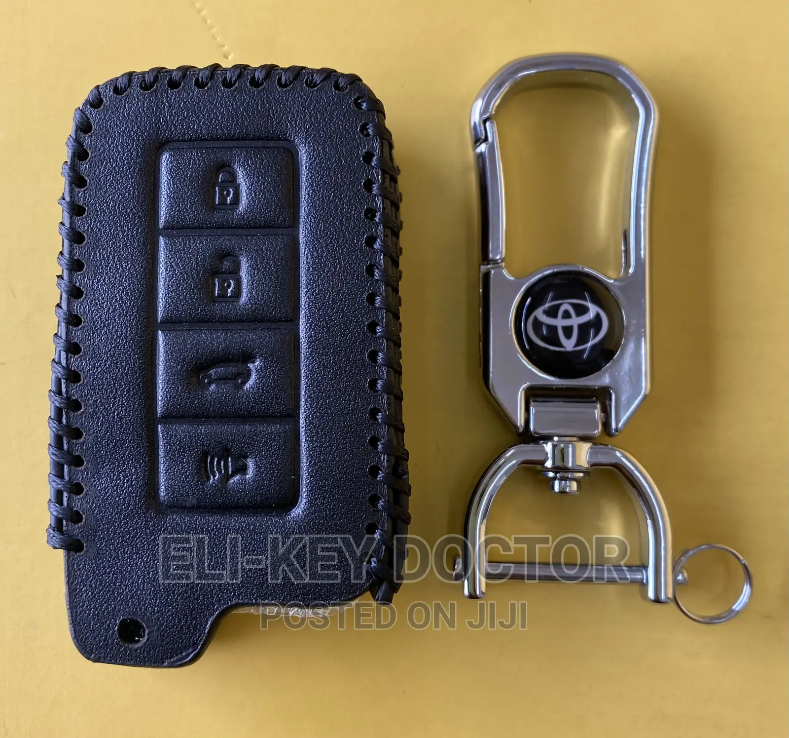 Leather Smart Key Case for Toyota Camry Corolla RAV4 Keys