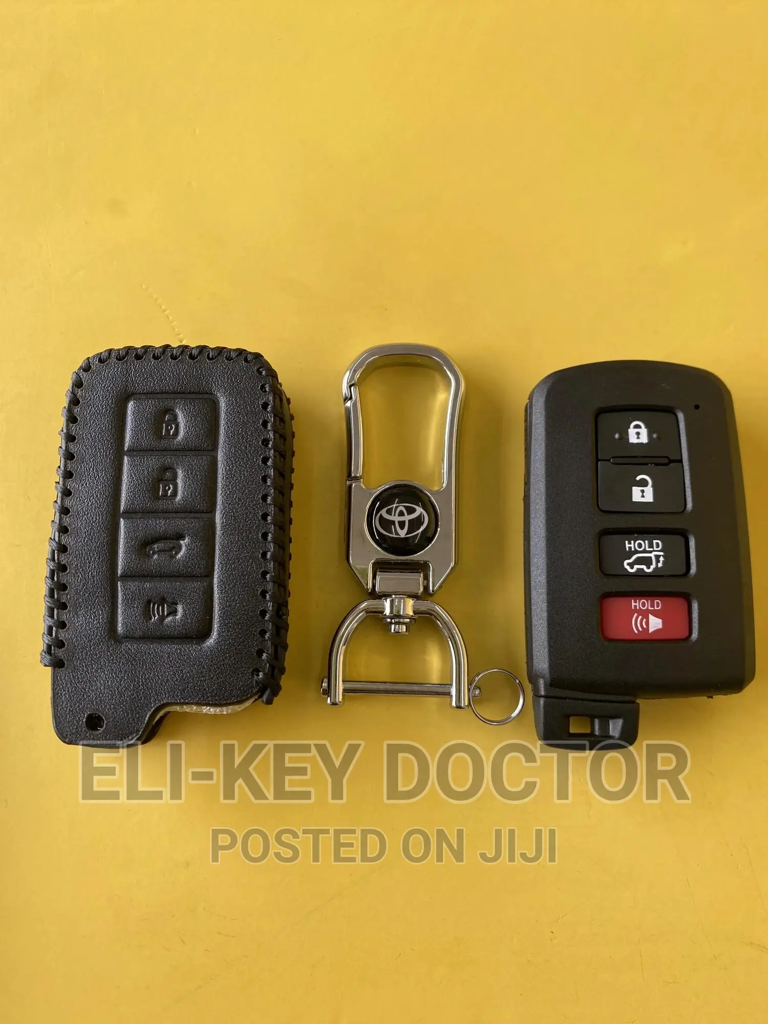 Leather Smart Key Case for Toyota Camry Corolla RAV4 Keys