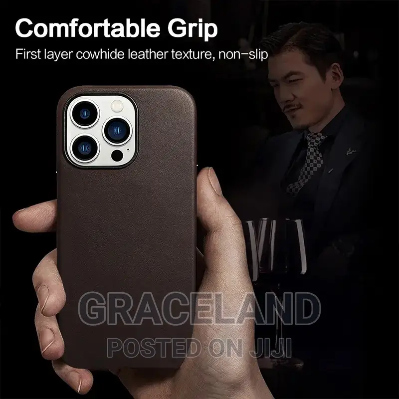 Genuine Leather Case for iPhone 15-15 Pro Max Real Skin