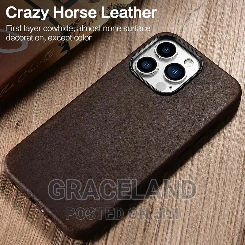 Genuine Leather Case for iPhone 15-15 Pro Max Real Skin