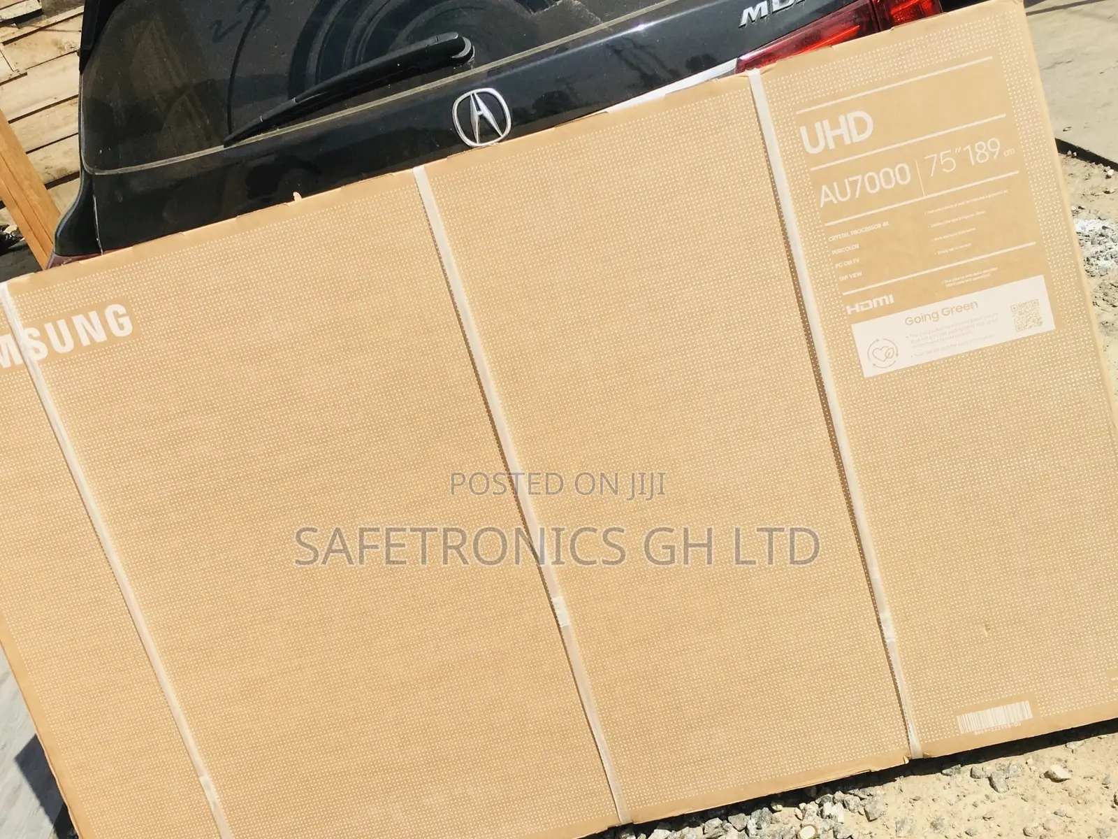 75 Inches Glossy LED Samsung AU70  Smart Black Tv 
