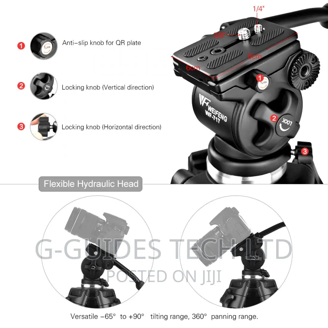 WF-717 Heavy Duty CAMERA Tripod With Fluid Hydraulic Head