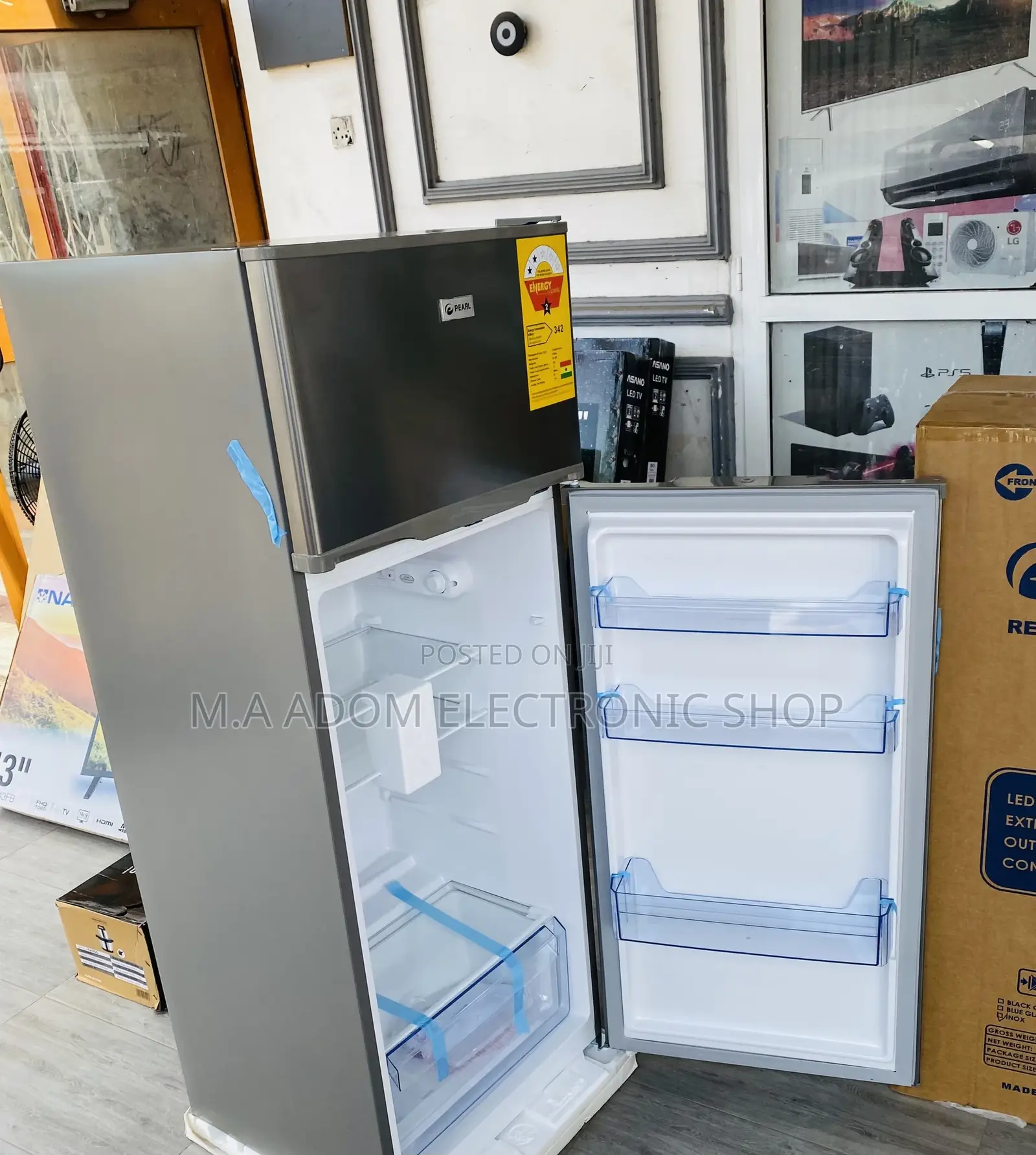 Quality Pearl PF-250 Top Freezer Refrigerator(Gray).
