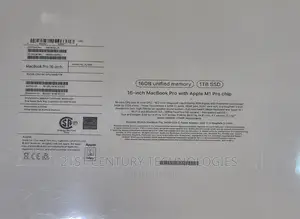 New Laptop Apple MacBook Pro M1 16GB Apple M1 Pro SSD 1T