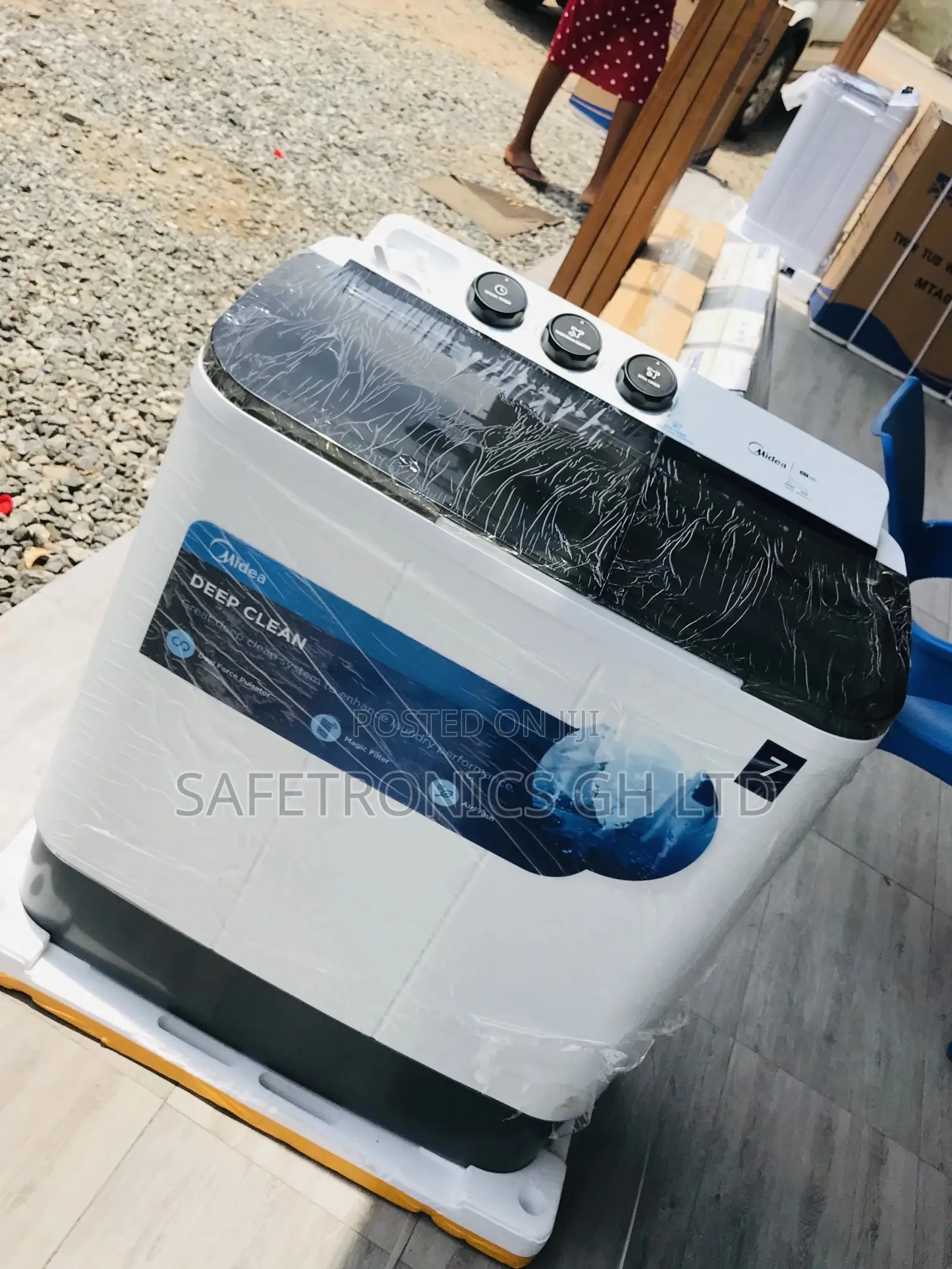 Washingmachine Midea 7kg Blue/White Semiautomatic Topload 