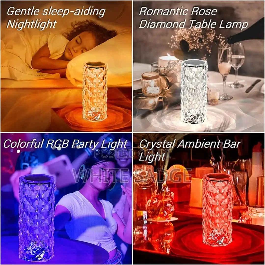 Rose Crystal Table Lamp