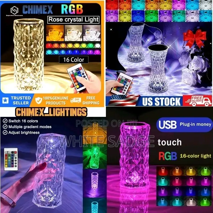 Rose Crystal Table Lamp