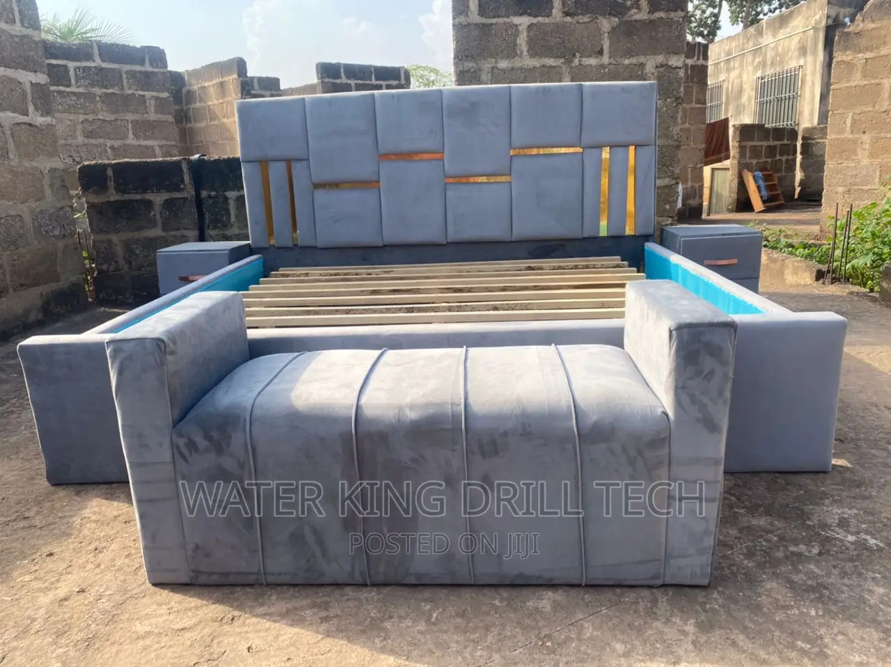 King Size Bed Frames With Side Drawers and Ottoman