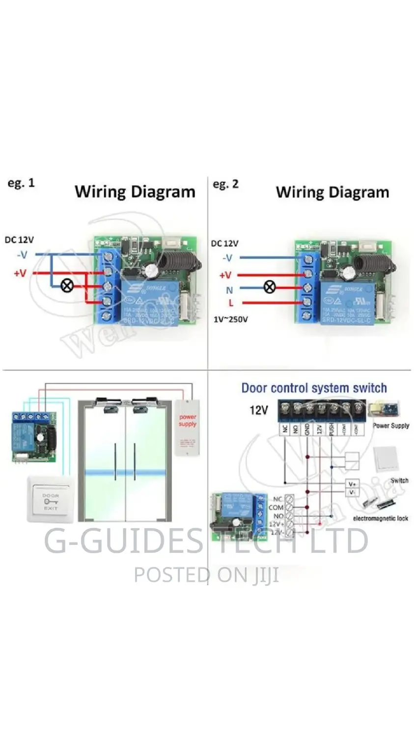 433mhz Remote Control for Electric Locks, Access Control
12v