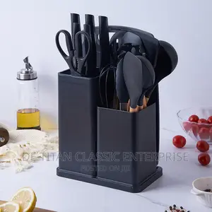 19pcs Silicone Kitchen Spoon and Knife With Chopping Board