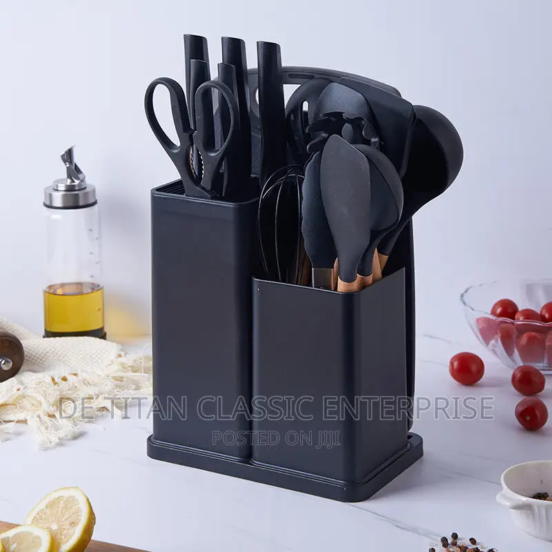 19pcs Silicone Kitchen Spoon and Knife With Chopping Board
