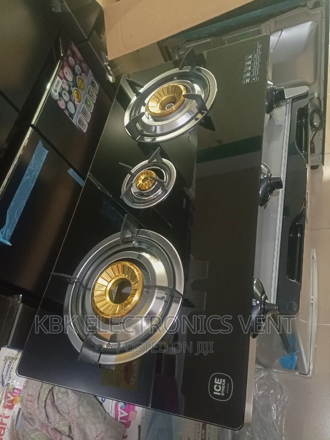 ICESTREAM 3burner Glass Gas Cooker