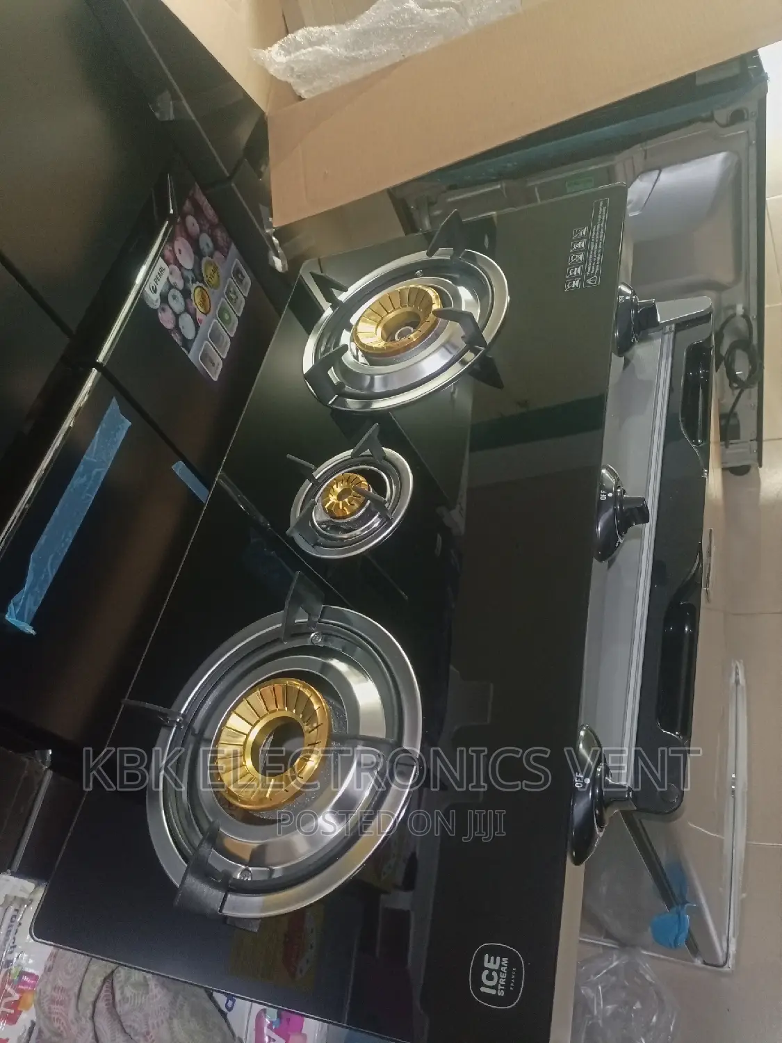 ICESTREAM 3burner Glass Gas Cooker