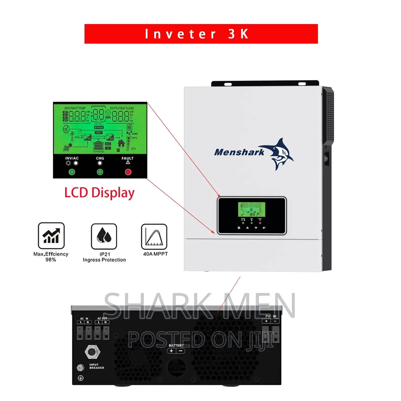  Solar Inverter High PV Input Voltage Range 30~400VDC