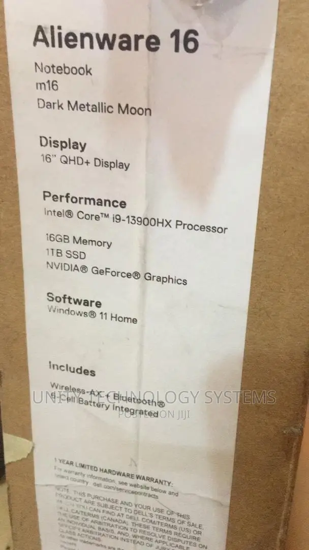 New Laptop Dell Alienware M16 16GB Intel Core I9 SSD 1T