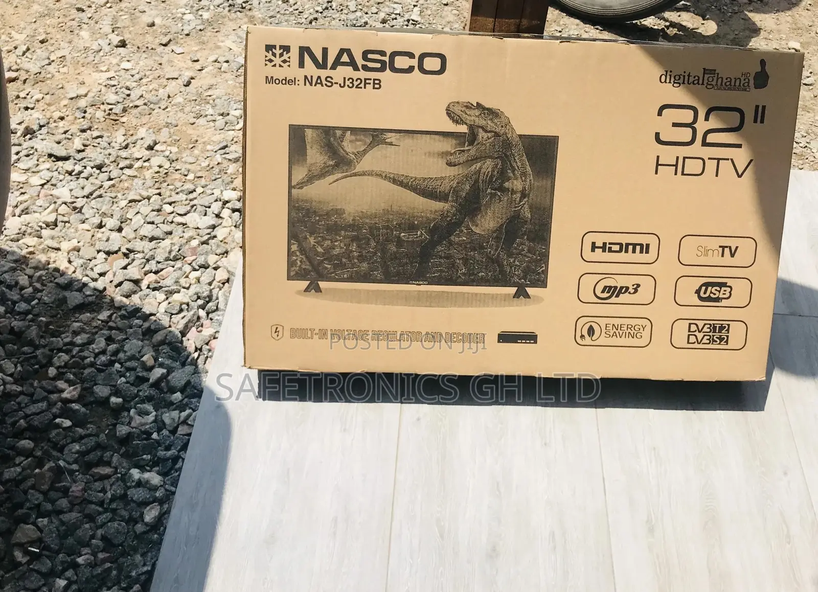 Nasco Digital Glossy 32 Inches LED Satellite Black Tv