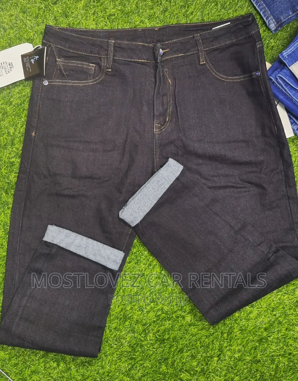 Jeans Trousers for Sale- Deep Black Jeans Plains for Sale