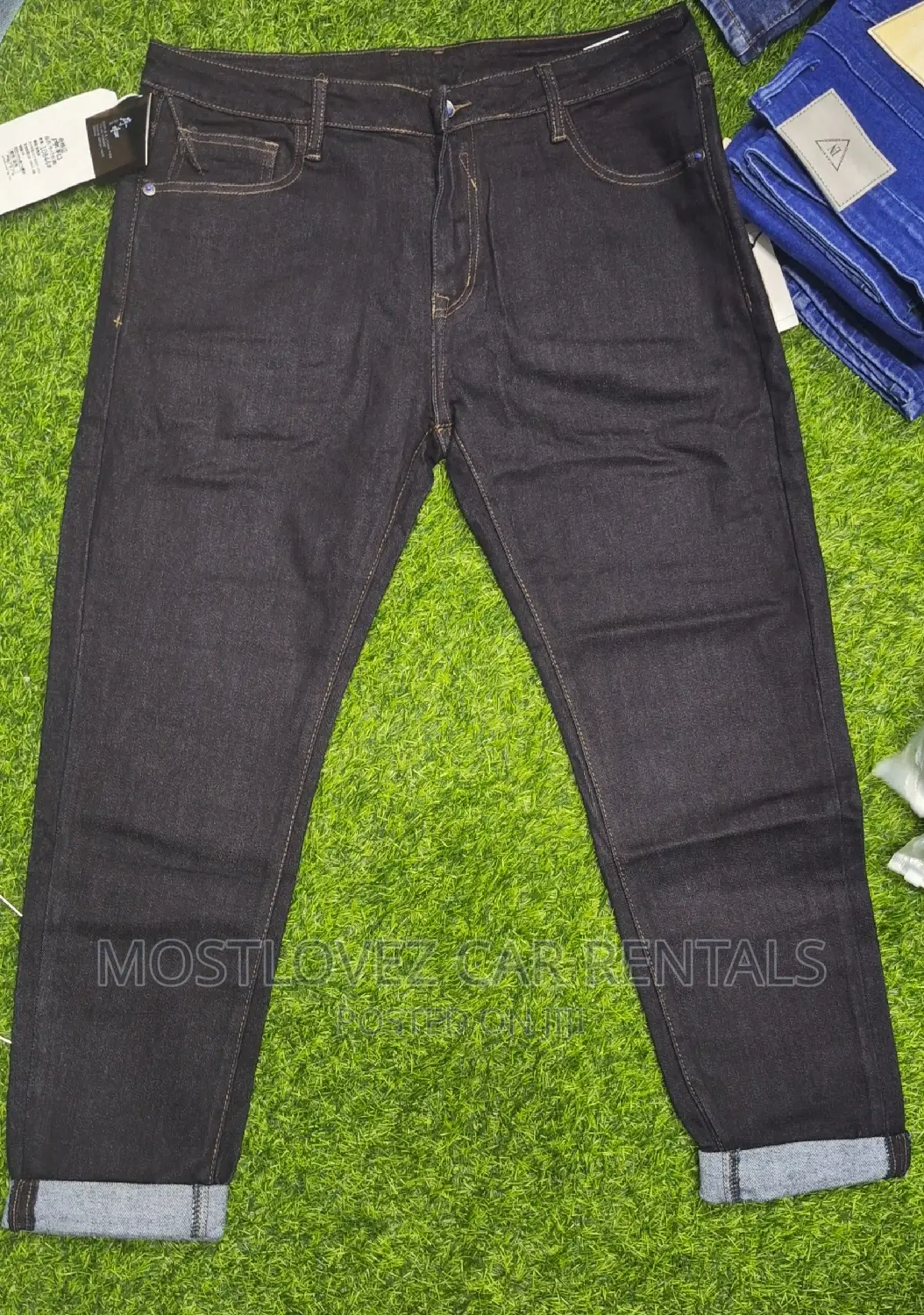 Jeans Trousers for Sale- Deep Black Jeans Plains for Sale