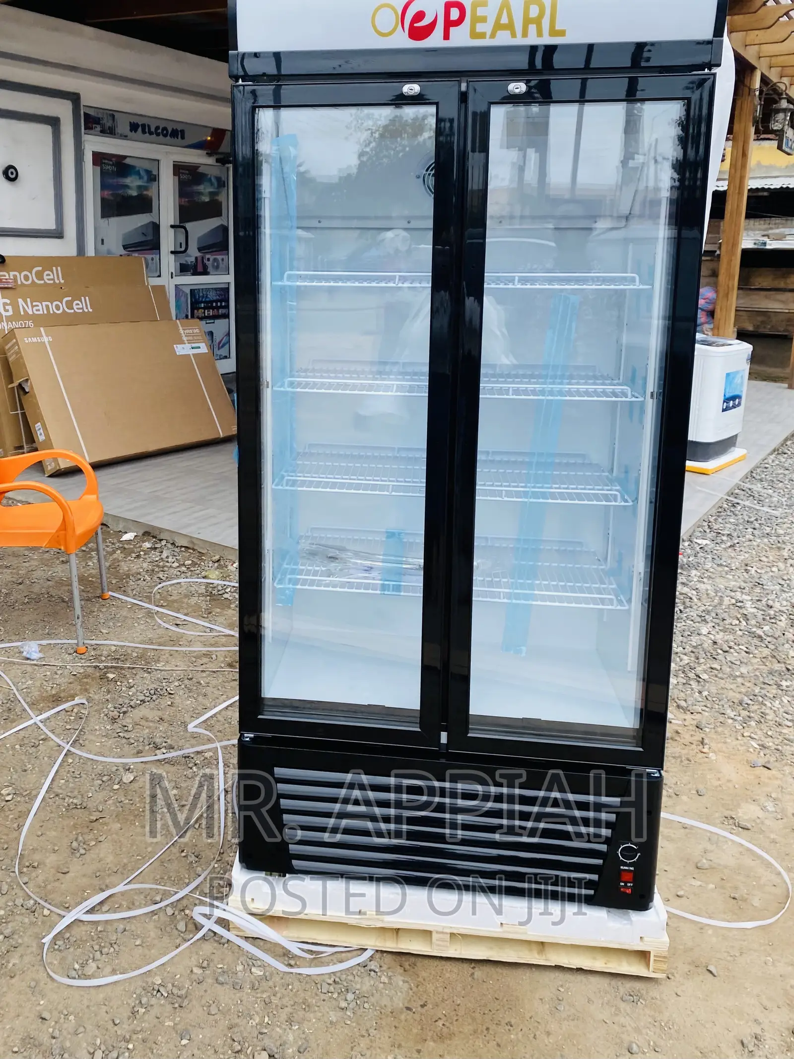 Pearl PVC-662-2B2 Door Electric Display Fridge(White/Black)