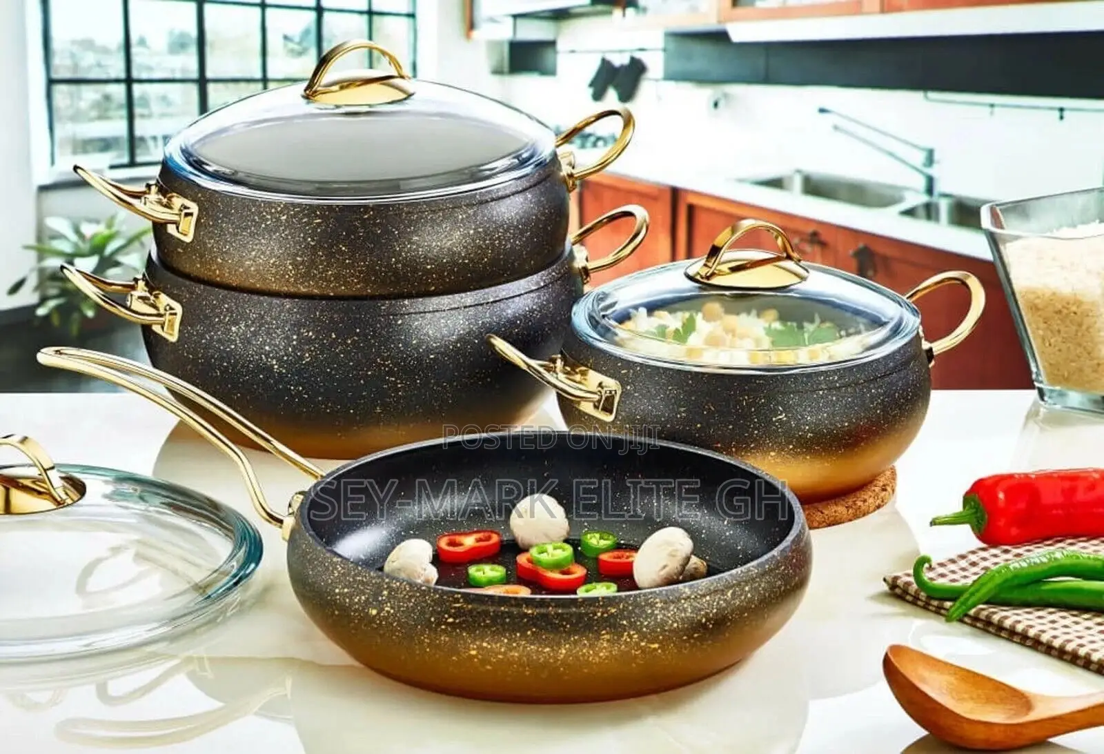 5pcs Classy Granite Cookware