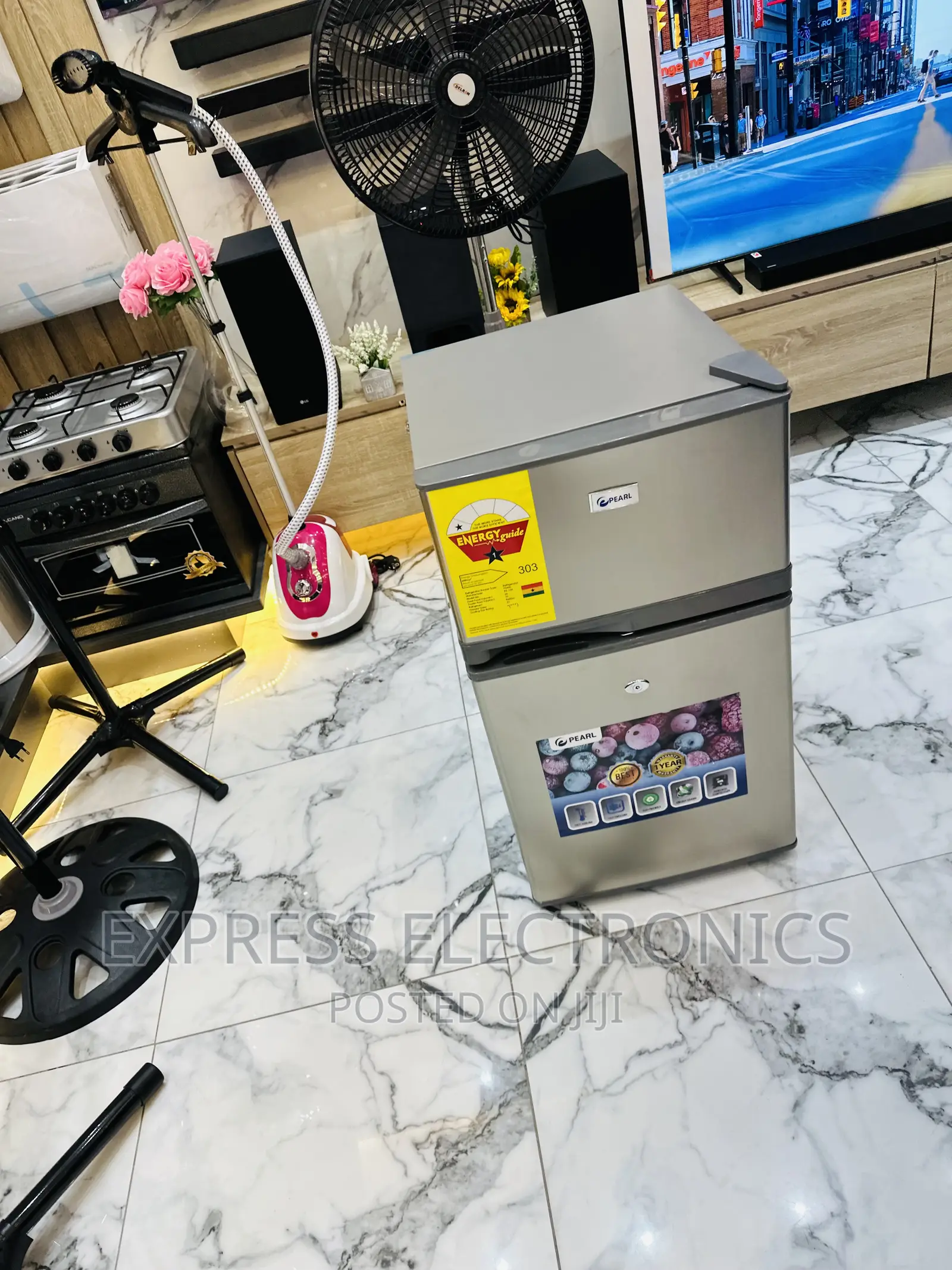 10T Durable Sleek Grey Pearl Double Door Fridge