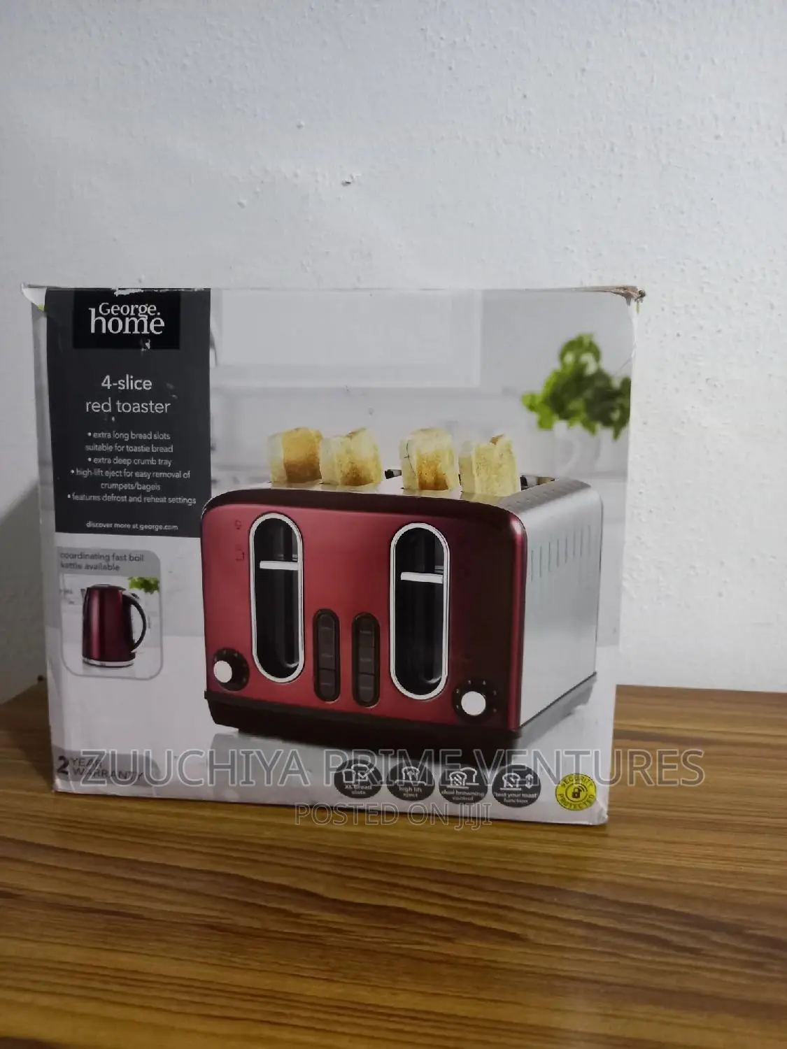4 Slice George Home Red Toaster From Uk 
