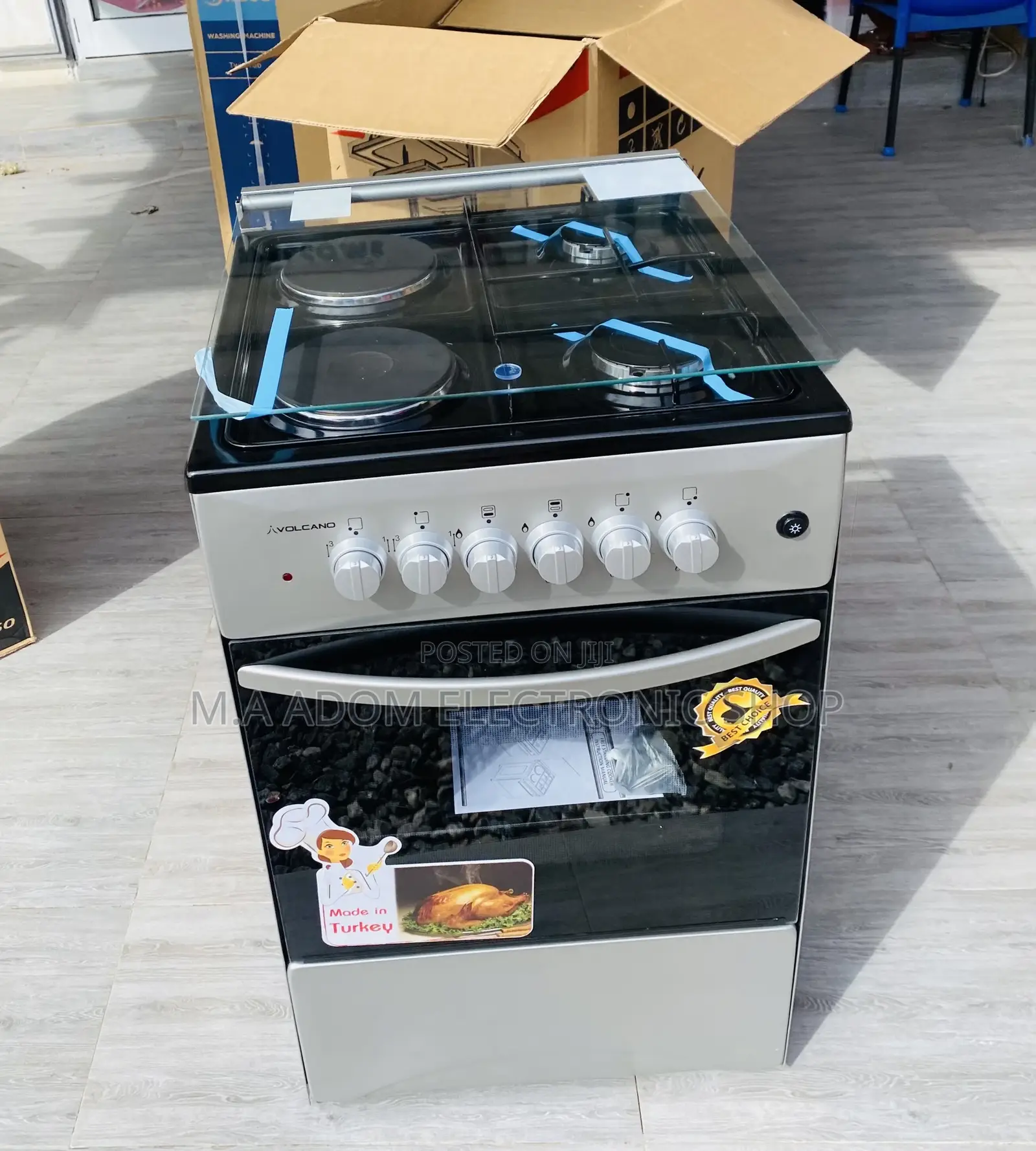 Brand New Volcano 50x50 2 Gas + 2 Electric Burner(Gray) 