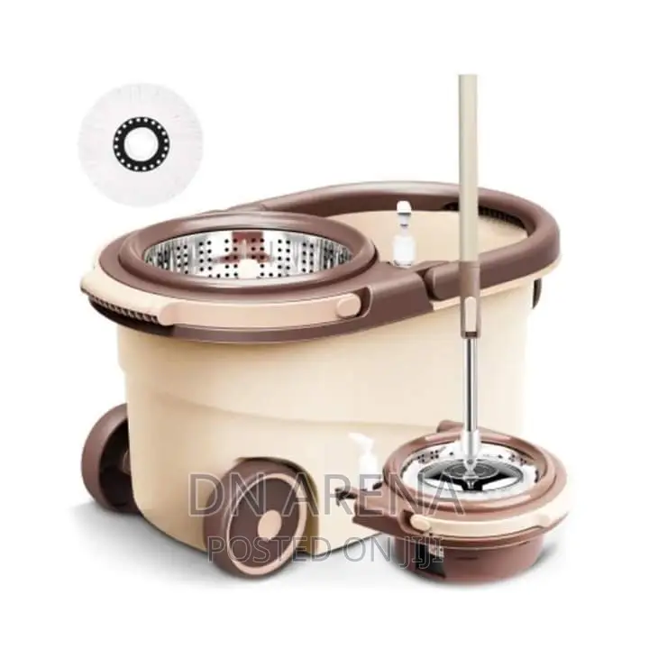 Quality Wheel Spin Mop Bucket With Two Mop Head
