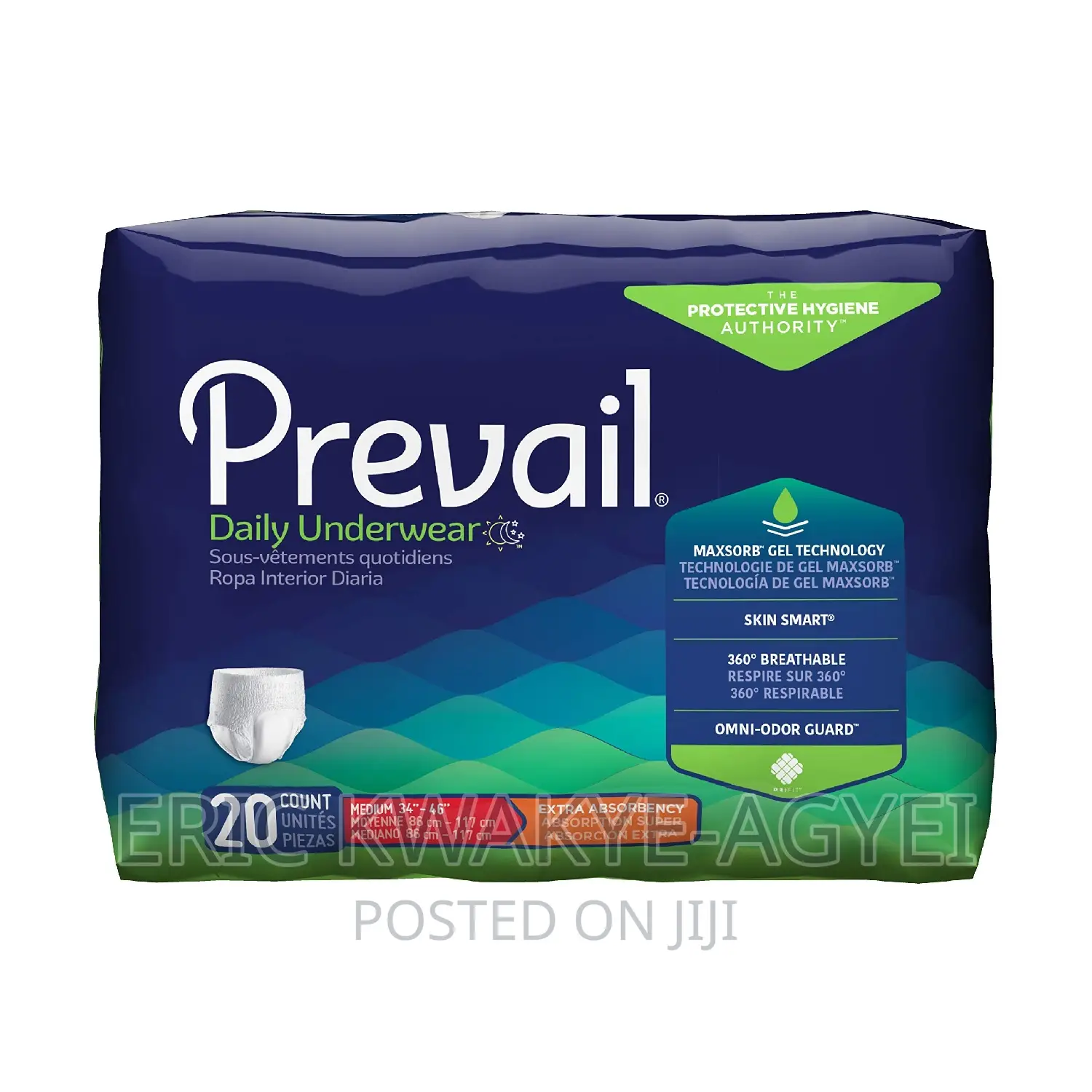Prevail Adult Underwear Diaper, Medium, Extra Absorbency