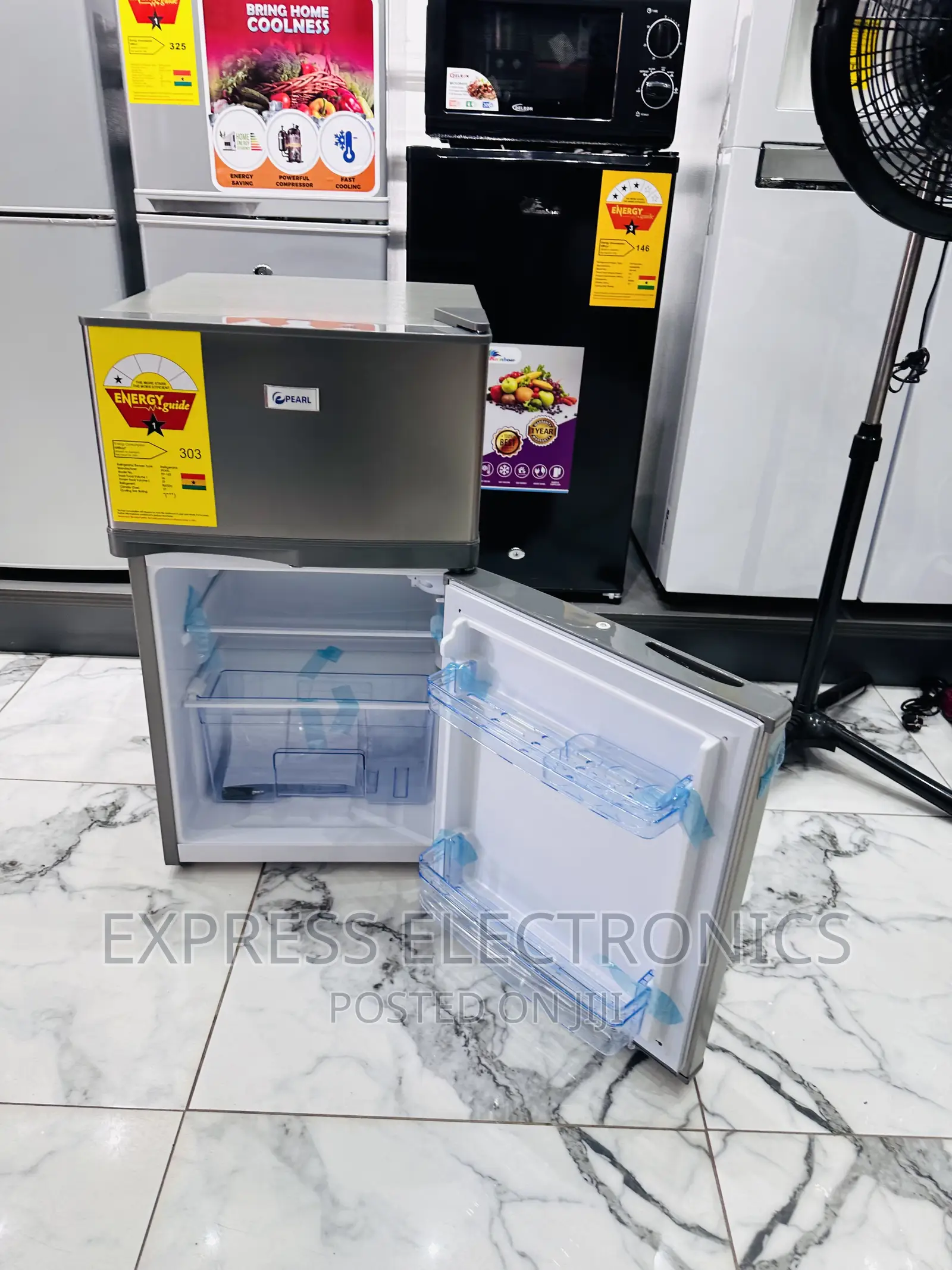 Efficient Cool Sleek Pearl Double Door Mini Fridge 10T