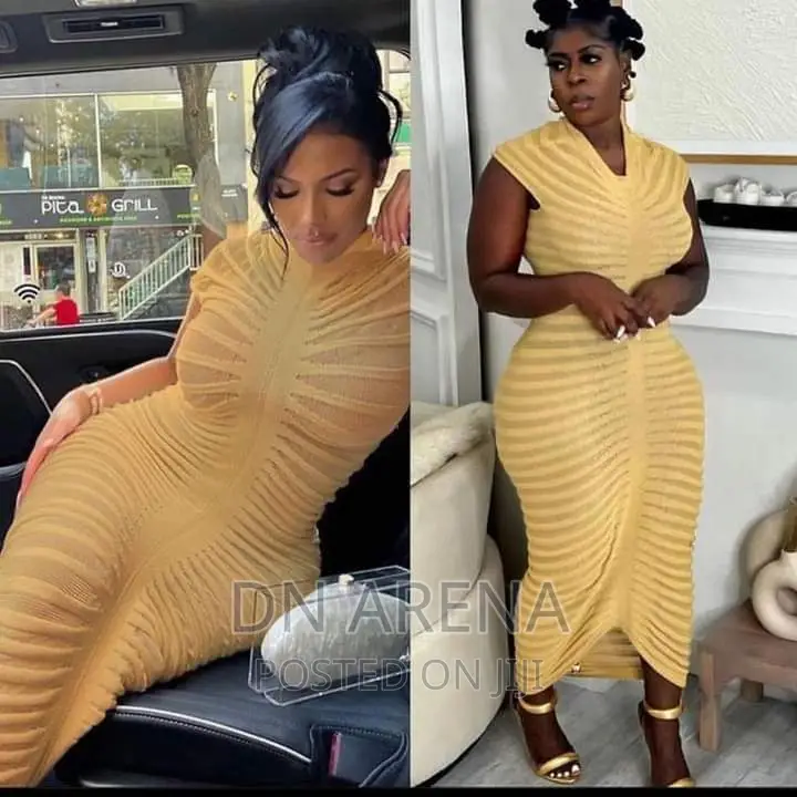 Crunched in Knitted Bodycon Dress Size M to 2xl